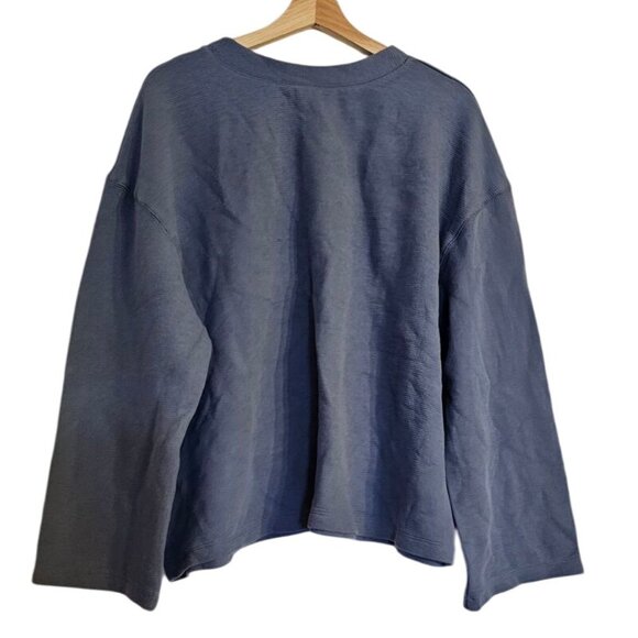 A new Day Pullover oversized XL blue ribbed texture wide sleeve - Picture 2 of 8